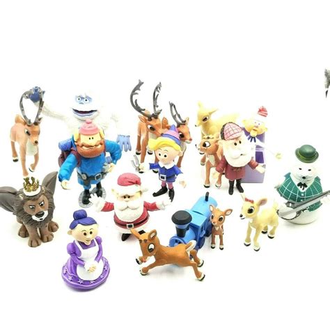 Rudolph The Red Nosed Reindeer Misfit Figurine Lot Of 18 Some Rare