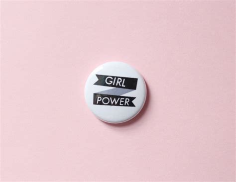 Girl Power Banner One Inch Button Etsy