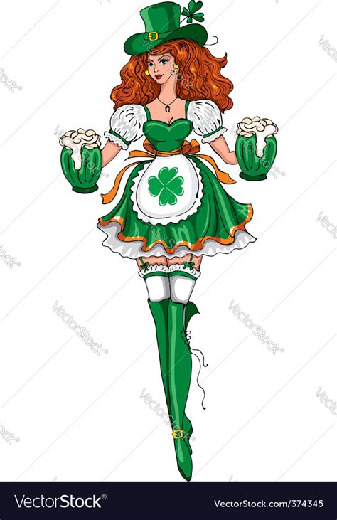 Leprechaun Girl Royalty Free Vector Image Vectorstock