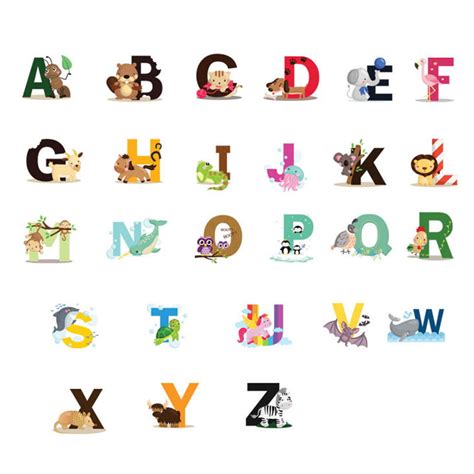 26 Letters A Z Alphabet Cartoon Wall Stickers Home Decor Mural Nursery