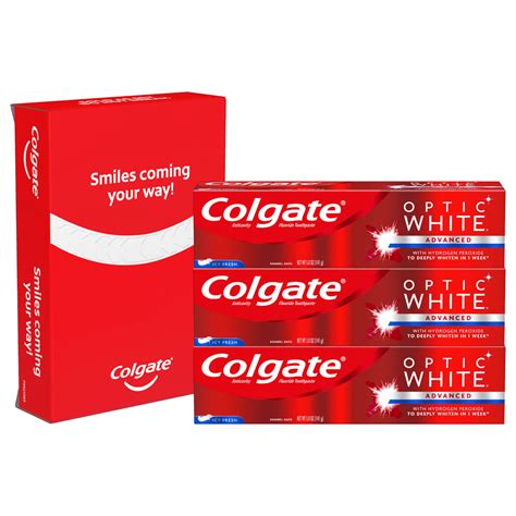 Colgate Optic White Whitening Toothpaste Icy Fresh 5 Ounce 3 Pack