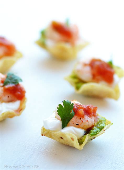 There's no reason for buying store made appetizers when they're so easy to these finger food ideas can be used for appetizers, party snacks, a light lunch, the first course of a dinner, or just nibblies as you drink some fantastic wine. Shrimp Taco Bites - Life In The Lofthouse