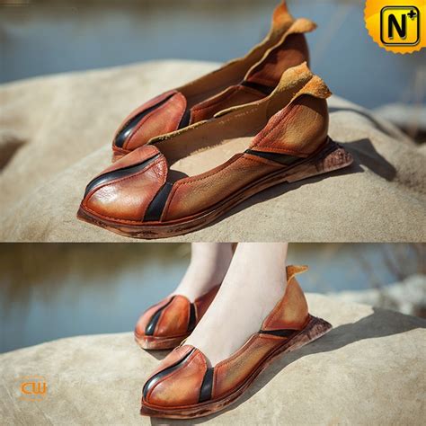 Designer Leather Flats Shoes For Women Cw305147
