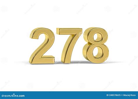Golden 3d Number 278 Year 278 Isolated On White Background Stock