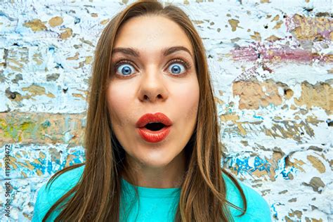 Close Up Woman Funny Face Stock 写真 Adobe Stock