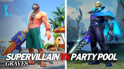 Graves Supervillain Vs Party Pool Skins Comparison Wild Rift YouTube