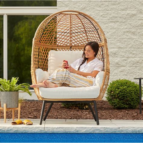 Better Homes and Gardens Ventura Boho Stationary Wicker Egg Chair