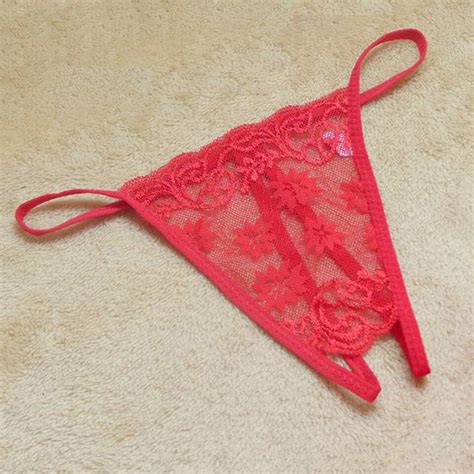 Women Sexy Lingerie Low Rise Lace Floral G String Thongs T Back Panties