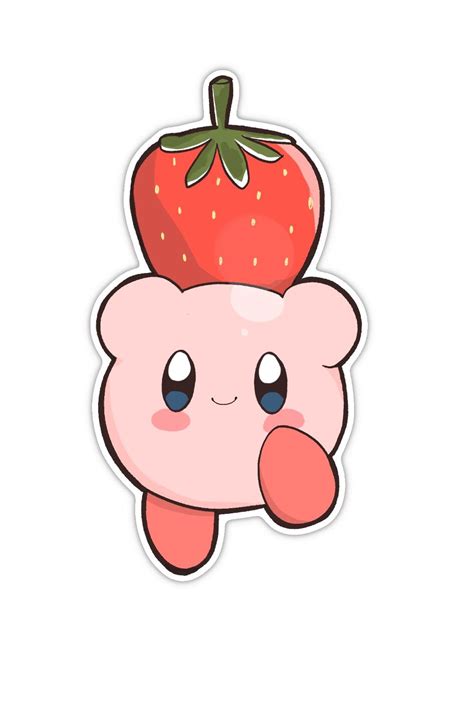 Strawberry Kirby In 2021 Cute Stickers Cool Stickers Anime Stickers