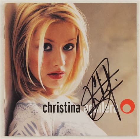 Lot Detail Christina Aguilera Signed Cd Cover And Photographs