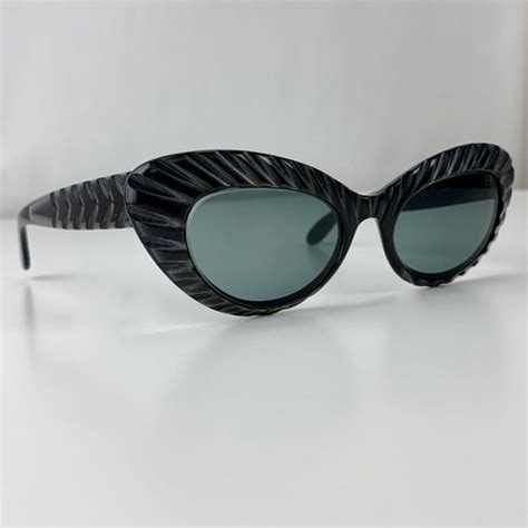 vintage 1950 s ray ban cat eye sunglasses deeply carved etsy