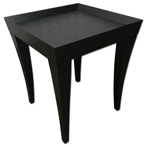 Black Wood Side Table Aptdeco