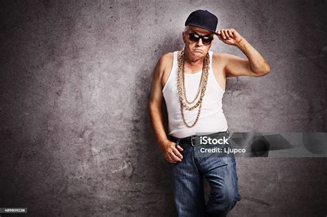 Senior Gangster In Baggy Hiphop Clothes Stock Photo Download Image