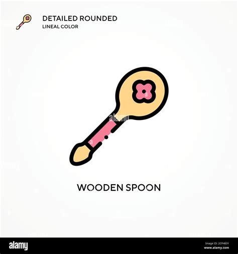 Wooden Spoon Vector Icon Modern Vector Illustration Concepts Easy To