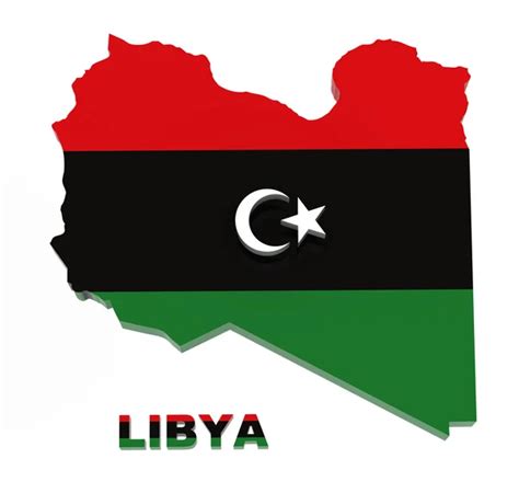 Libya Map With Flag Isolated On White With Clipping Path — Stock