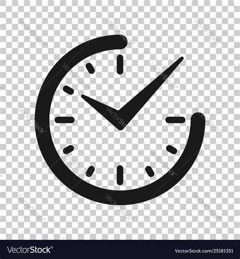 Real Time Icon In Transparent Style Clock On Vector Image
