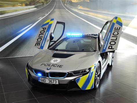 Bmw i8 police demonstrator hyperceptor blue and amber light show exhibition national association of police fleet managers napfm conference telford june 2015. Czech BMW i8 Police Car Crashes After Driver Suffers ...