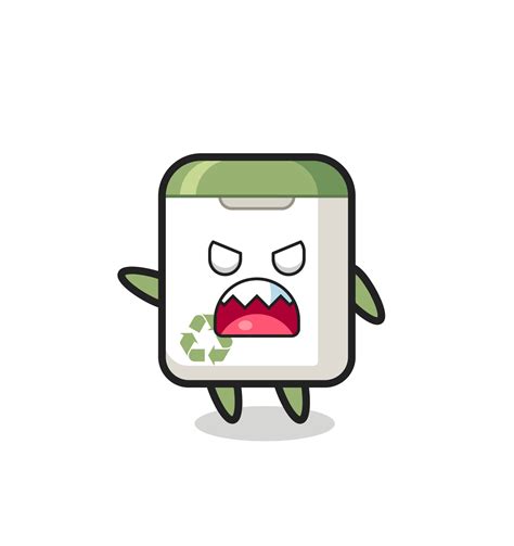 Cute Trash Can Cartoon In A Very Angry Pose 3442714 Vector Art At Vecteezy