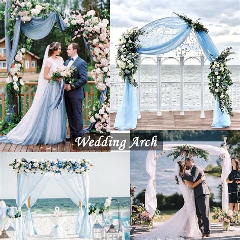 Wedding Arch Draping Fabric 2 Panel White And Light Blue 6 Etsy