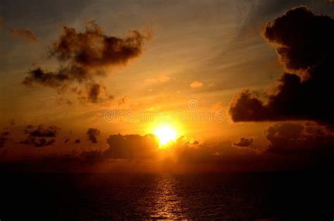 Morning Rays Shine Over Caribbean Island Beach Stock Photo Image Of