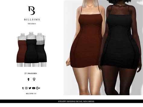 The Sims Resource Strappy Binding Detail Mini Dress Satin Crop Top