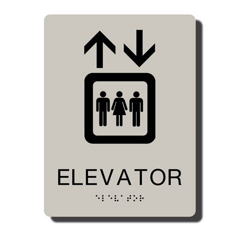 Ada Elevator Sign With Braille 14 Colors 6 X 8