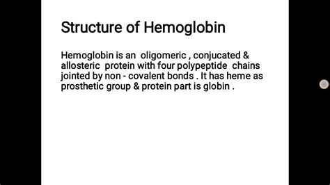 Structure And Types Of Hemoglobin Youtube