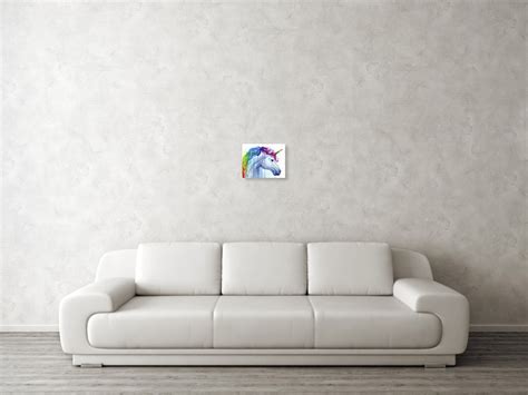 Rainbow Unicorn Watercolor Poster By Olga Shvartsur Pixels