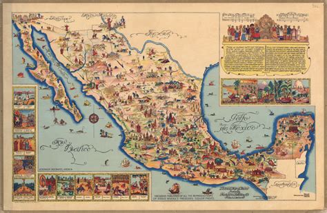 Mapa Pictórico De México 1931 Pictorial Maps Map Los Angeles Map