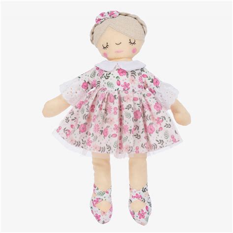 Powell Craft Girls Floral Cotton Rag Doll 38cm Childrensalon