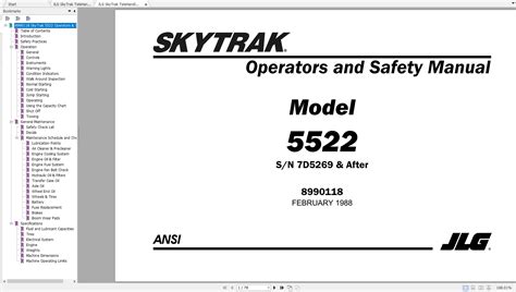 Jlg Skytrak Telehandler 5522 Operators And Safety Manual Automotive