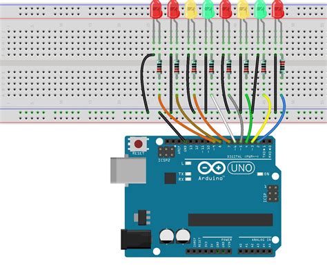 Flowing Led Lights With Arduino Uno R3 6 Steps Instructables