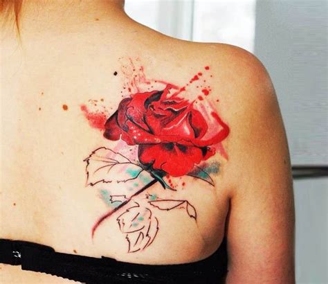 Watercolor Rose Tattoo By Aleksandra Katsan Post 16937 Watercolor Rose Tattoos Rose Tattoos
