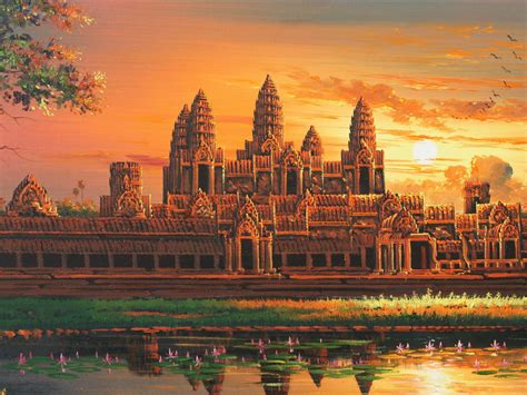 Khmer Art Painting Angkor Wat Temple Photography Angkor Wat Cambodia