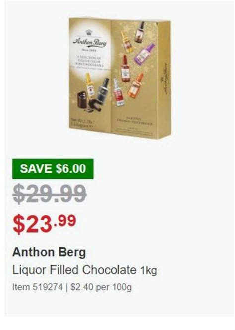 Anthon Berg Liquor Filled Chocolate Offer At Costco Au