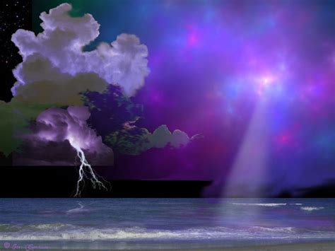 Dreaming Of Purple Storms Landscape Wallpaper Fantasy Landscape