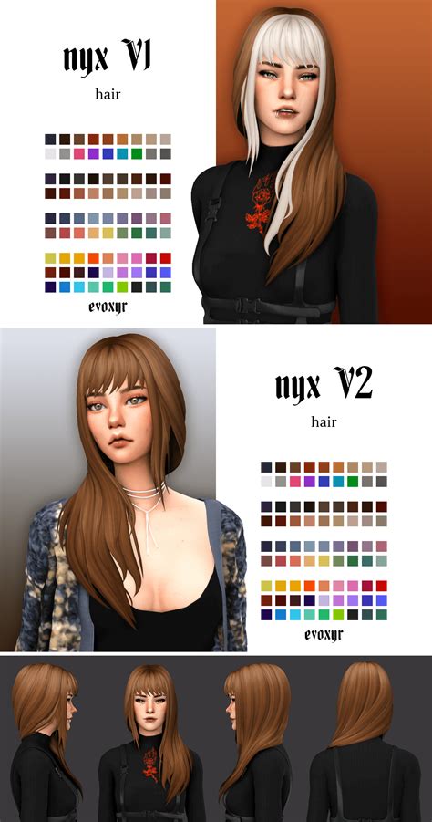 Sims 4 Maxis Match Nyx Hairs V1 And V2 The Sims Book