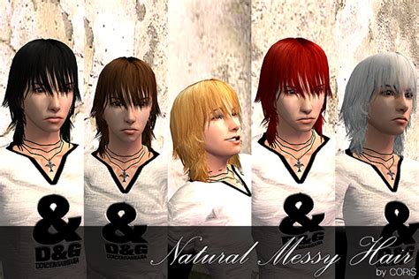 Mod The Sims Natural Messy Hair For Male 4 Colors