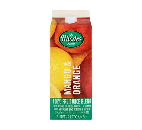 Rhodes 100 Fruit Juice Blend Mango And Orange 6 X 2l Makro