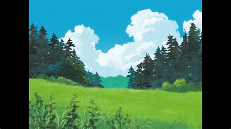Real Time Painting Studio Ghibli Style Landscape Art Using Photoshop