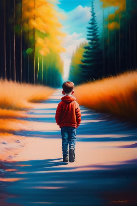 Lexica Boy Meets Walks Alone Painted By A Five Years Old Washed Colors