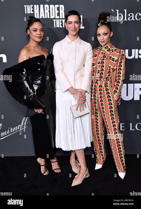 From Left Tessa Thompson Rebecca Hall And Ruth Negga Arrive At The Fourth Annual Celebration
