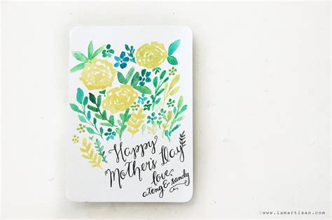 I also used a sub sentiment from here this is step number one to make the watercolor piece messy. DIY: Mother's Day Watercolor Printable Card - iamartisan