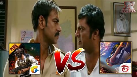 Pubg vs free fire enjoy comprison videos and images about both games daily updates about pubg and free fire also watch pubg. PUBG VS FREE FIRE Funny Dubbing In Singham Movie || Ajay ...