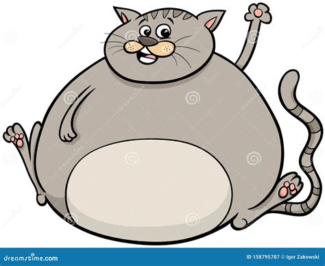 Overweight Cat Cartoon Animal Character Stock Vector Illustration Of
