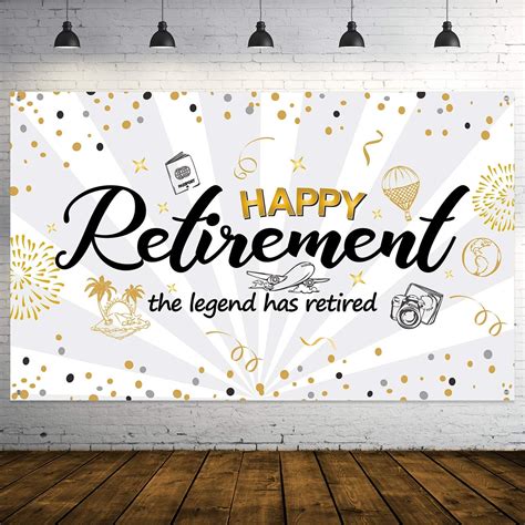 Happy Retirement Party Decorations Giant Black And Gold
