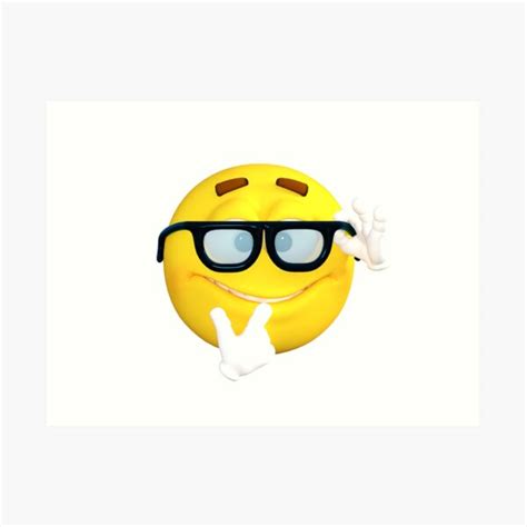 Nerdy Emoji Art Print By Dusicap Redbubble