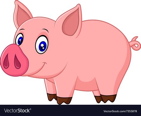 Cute Baby Pig Cartoon Royalty Free Vector Image