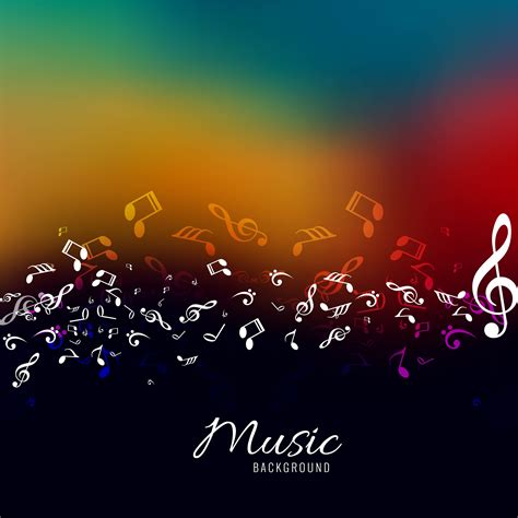 Diseño De Notas Musicales Abstractas Para Fondo Colorido De Música