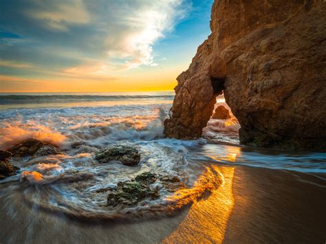 Malibu Sea Cave Malibu Beach El Matador State Beach Sunse Flickr